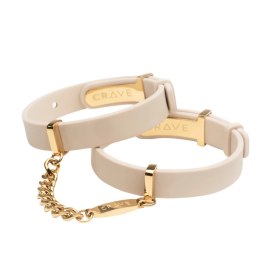 Crave - ID Cuffs - Mankiety skórzane pokryte 18k złotem