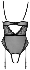 Cottelli LINGERIE - Czarne Koronkowe Body Z Perełkami W Kroczu M