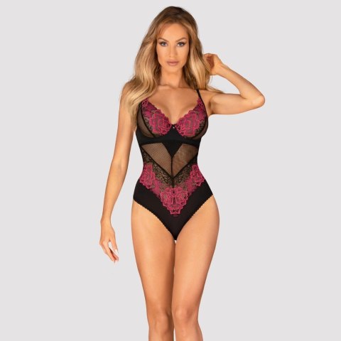 Obsessive Obsessive - Seksowne Body Z Kwiatowej Koronki Rosenty M/L