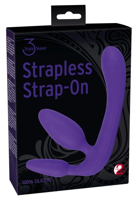 Strapless Strap-On Strapless Strap-On - Dildo Do Dzikich Gier Z 3 Wtyczkami Fioletowy