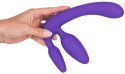 Strapless Strap-On Strapless Strap-On - Dildo Do Dzikich Gier Z 3 Wtyczkami Fioletowy