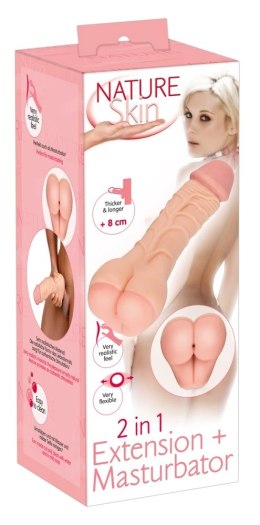 Nature Skin - 2in1 Realistyczny Penis Z Otworem Anusa 21cm