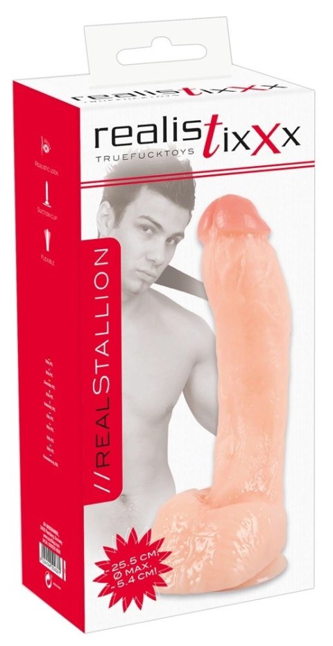 Realistixxx - Naturalne Dildo Z Żyłami Żołędziem I Jądrami 27.5cm