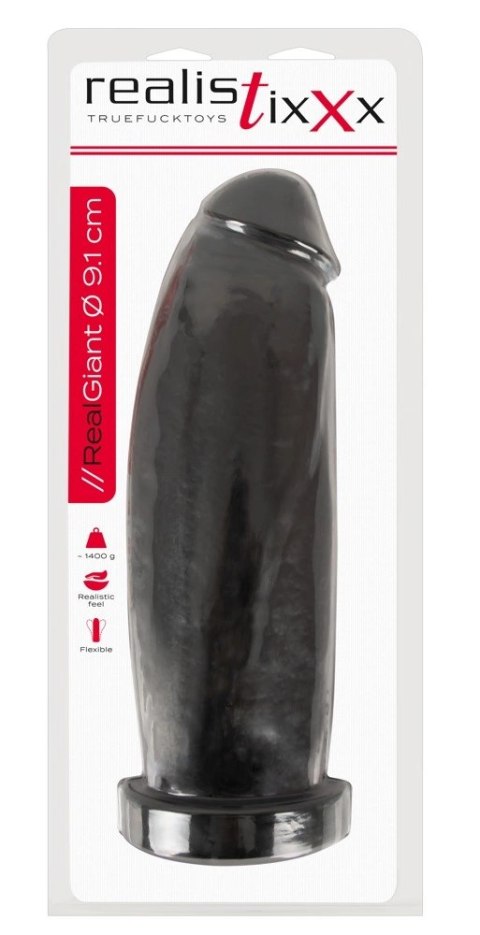 Realistixxx - Wielkie Czarne Dildo XXL Giant Dildo 29.8 cm