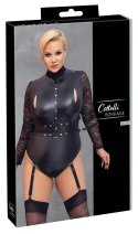 Cottelli Bondage - Seksowne Matowe Body Z Koronkowymi Rękawami 2XL Cottelli BONDAGE