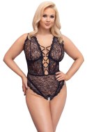 Cottelli CURVES - Seksowne Koronkowe Body Z Dodatkami Różowego Złota 85D/L