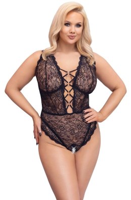 Cottelli CURVES - Seksowne Koronkowe Body Z Dodatkami Różowego Złota 90E/XL