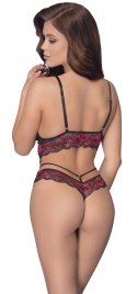 Cottelli LINGERIE - Gorące Body Z Dwukolorowej Koronki Z Kwiatowym Motywem S/M