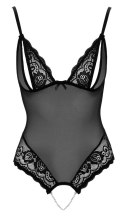 Cottelli LINGERIE - Seksowne Siateczkowe Body Z Delikatną Koronką Bez Krocza S Cottelli LINGERIE