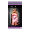 Coquette - Babydoll i stringi z nadrukiem - plus size