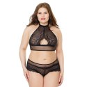 Coquette - Top z siateczki typu halter i spodenki typu booty - plus size