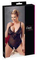 Cottelli CURVES - Seksowne Body Z Delikatną Koronką I Otwartym Kroczem 4XL