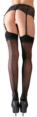 Cottelli LEGWEAR - Seksowne Czarne Pończochy Z Ozdobnym Szwem 3 Cottelli LEGWEAR