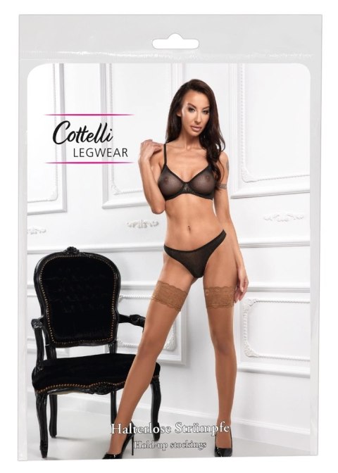 Cottelli LEGWEAR - Beżowe Klasyczne Pończochy Z Piękną Koronką 5