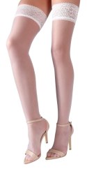 Cottelli LEGWEAR - Białe Klasyczne Pończochy Z Koronką L Cottelli LEGWEAR