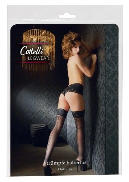 Cottelli LEGWEAR - Czarne Pończochy Z Koronką I Ozdobnym Szwem Z Tyłu 3