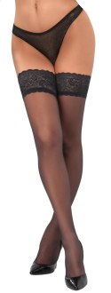 Cottelli LEGWEAR - Eleganckie Czarne Pończochy Z Piękną Koronką 2