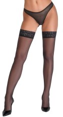 Cottelli LEGWEAR - Klasyczne Gładkie Pończochy Z Elegancką Koronką 5