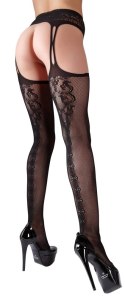 Cottelli LEGWEAR - Rajstopy Z Pasem Do Pończoch Z Otwartym Kroczem L/XL