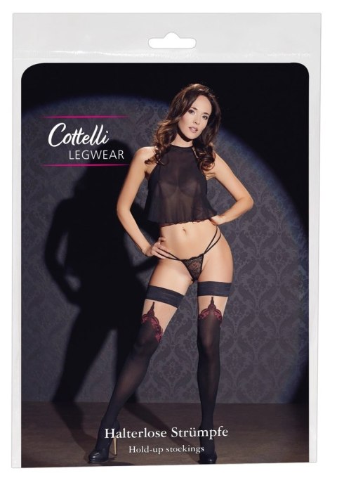 Cottelli LEGWEAR - Seksowne Samonośne Pończochy Z Eleganckim Wzorem 4