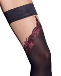 Cottelli LEGWEAR - Seksowne Samonośne Pończochy Z Eleganckim Wzorem 4