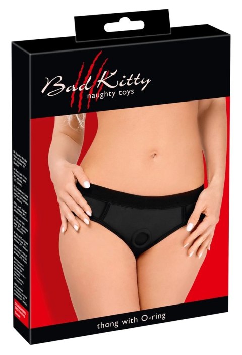 Bad Kitty - Gładkie Czarne Strap-On Z Pierścieniem Na Dildo XL Bad Kitty