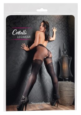 Cottelli LEGWEAR - Czarne Rajstopy Z Eleganckim Wzorem Nad Kolano 6