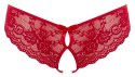 Cottelli LINGERIE Cottelli LINGERIE - Seksowne Koronkowe Figi Z Wycięciami I Kokardkami Czerwone L