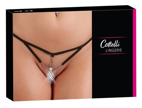 Cottelli LINGERIE - Seksowne Stringi Z Cieniutkich Paseczków I Srebrnych Dodatków S/M Cottelli LINGERIE