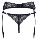 Cottelli LINGERIE Cottelli LINGERIE - Seksowny Koronkowy Pas Do Pończoch I Stringi Czarne XL