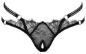 Cottelli LINGERIE Cottelli LINGERIE - Stringi Z Delikatną Koronką I Ozdobnymi Dżetami S/M