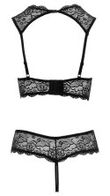 Cottelli LINGERIE Cottelli LINGERIE - Koronkowy 2-Częściowy Set Biustonosz Bez Miseczek I Wysokie Otwarte Stringi 85B/L