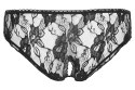 Cottelli LINGERIE Cottelli LINGERIE - Seksowne Koronkowe Figi Z Otwartym Kroczem Czarne XL