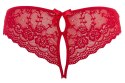 Cottelli LINGERIE Cottelli LINGERIE - Seksowne Koronkowe Figi Z Wycięciami I Kokardkami Czerwone L