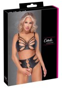 Cottelli LINGERIE - Seksowny Matowy Biustonosz I Wysokie Majtki Z Wycięciami L