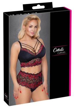 Cottelli CURVES - Seksowny Koronkowy Secik Wysokie Stringi I Biustonosz Z Paseczkami 4XL