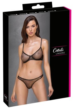 Cottelli LINGERIE - Seksowny Siateczkowy 2-Częściowy Komplecik Z Brokatem 85B/L