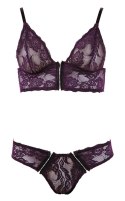 Cottelli LINGERIE - Seksowny Koronkowy Biustonosz I Figi Na Haftki XL