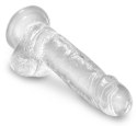 King Cock Clear - Realistyczne Dildo Z Jądrami I Przyssawką Przezroczyste 18 CM