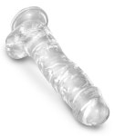 King Cock Clear - Realistyczne Dildo Z Jądrami I Przyssawką Przezroczyste 20 CM