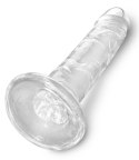 King Cock Clear - Realistyczne Dildo Z Przyssawką Przezroczyste 15 CM