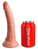 King Cock Elite - Realistyczne Silikonowe Dildo Z Przyssawką 18 CM Jasny Kolor Skóry