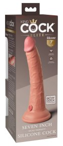 King Cock Elite - Realistyczne Silikonowe Dildo Z Przyssawką 18 CM Jasny Kolor Skóry