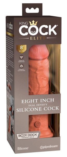 King Cock Elite - Realistyczne Silikonowe Dildo Z Przyssawką 20 CM Ciemny Kolor Skóry