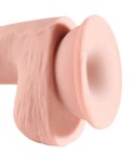 King Cock Plus - Realistyczne Dildo Z Jądrami I Przyssawką 13 CM Jasny Kolor Skóry