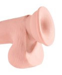 King Cock Plus - Realistyczne Dildo Z Jądrami I Przyssawką 19 CM Jasny Kolor Skóry