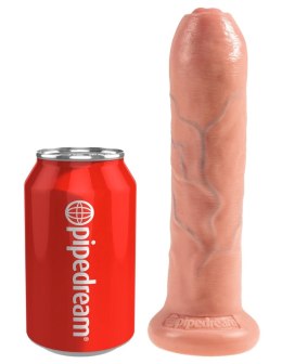 King Cock - Realistyczne Dildo Z Ruchomym Napletkiem 18 CM Jasny Kolor Skóry