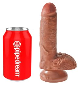 King Cock - Realistyczne Dildo Z Żołędziem Jądrami I Żyłkami 18 CM Ciemny Kolor Skóry