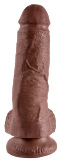 King Cock - Realistyczne Dildo Z Żołędziem Jądrami I Żyłkami 20 CM Ciemny Kolor Skóry