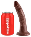 King Cock - Realistyczne Dildo Z Żyłkami I Przyssawką 18 CM Brązowy Kolor Skóry King Cock